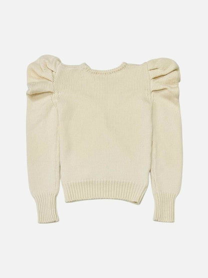 Pre - loved VIOLANTE NESSI Puff Sleeve Cream Jumper at Reems Closet