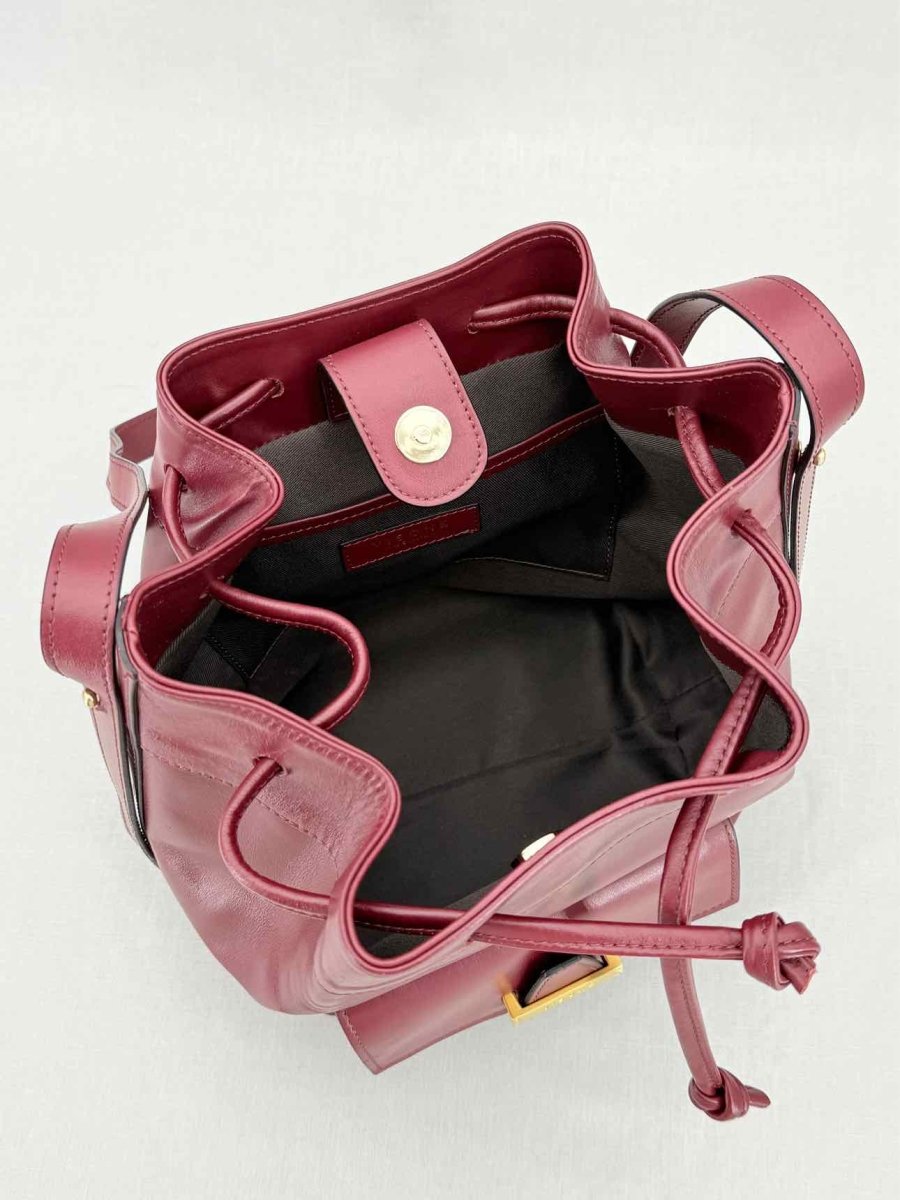 Pre - loved VISONE Burgundy Bucket Bag at Reems Closet