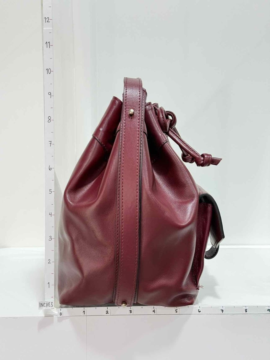 Pre - loved VISONE Burgundy Bucket Bag at Reems Closet