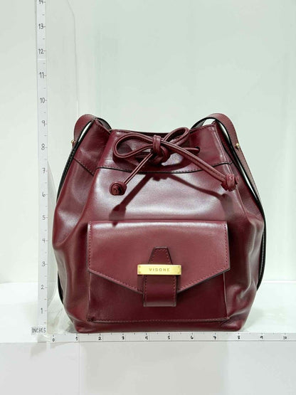 Pre - loved VISONE Burgundy Bucket Bag at Reems Closet