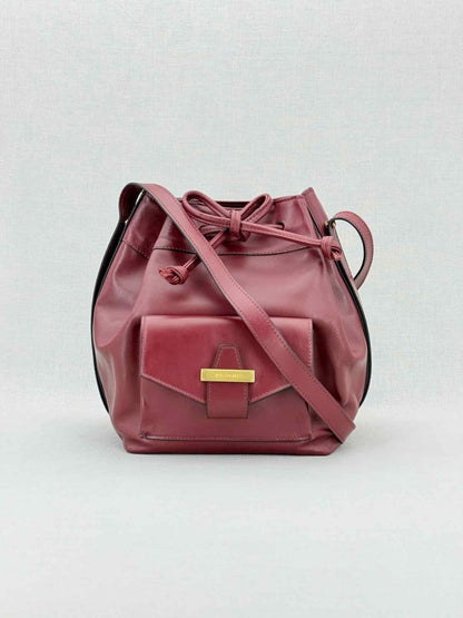 Pre - loved VISONE Burgundy Bucket Bag at Reems Closet