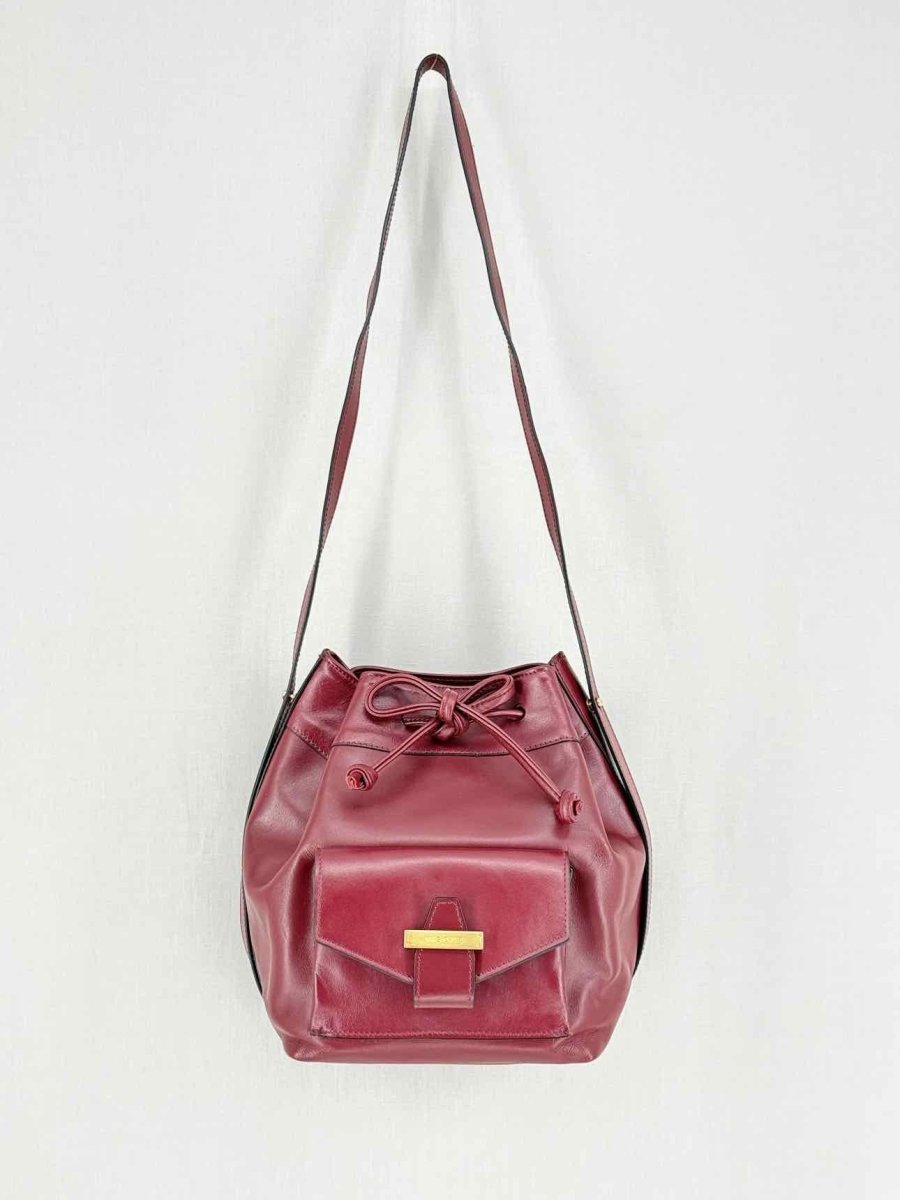 Pre - loved VISONE Burgundy Bucket Bag at Reems Closet