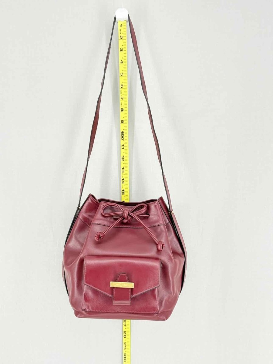 Pre - loved VISONE Burgundy Bucket Bag at Reems Closet