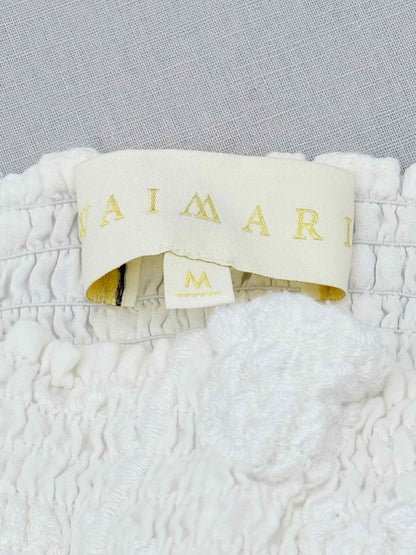 Pre - loved WAIMARI White Embroidered Size Medium Knee Length Dress at Reems Closet