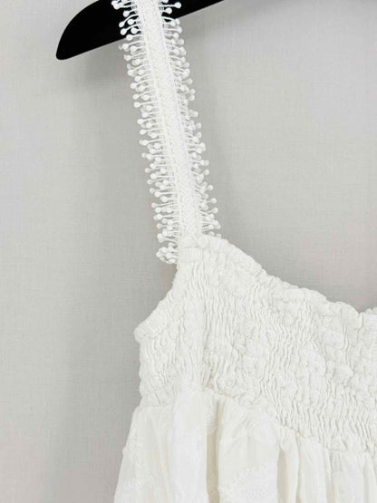 Pre - loved WAIMARI White Embroidered Size Medium Knee Length Dress at Reems Closet