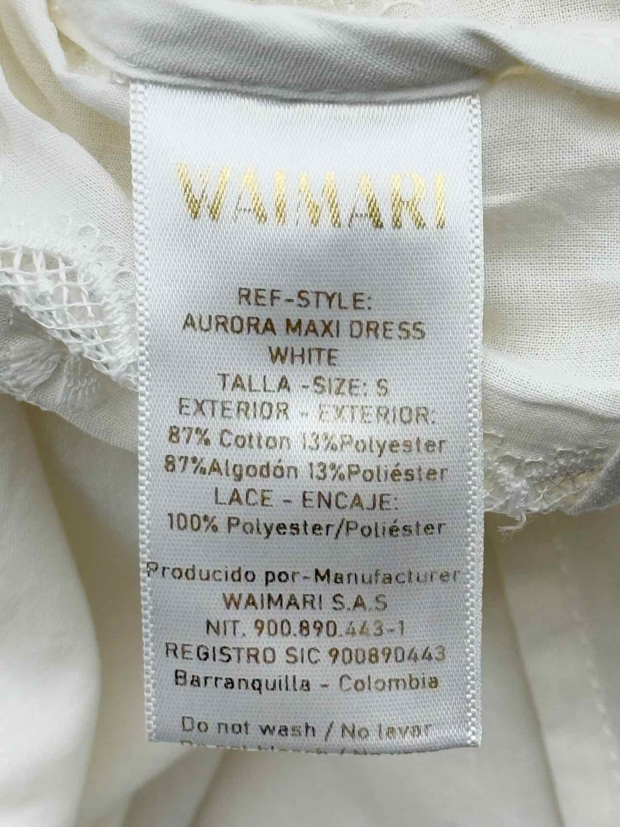 Pre - loved WAIMARI White Embroidered Size Small Midi Dress at Reems Closet