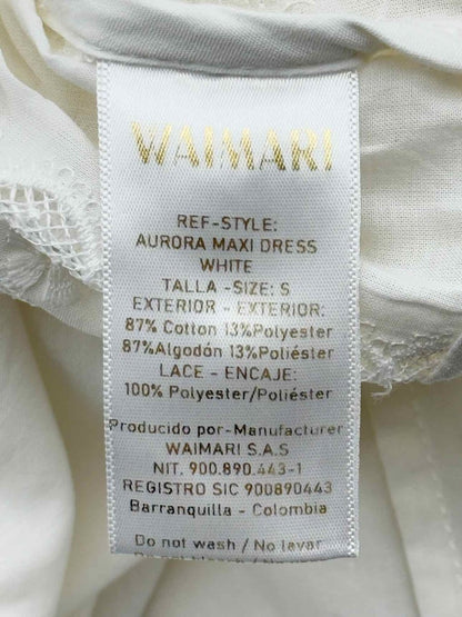 Pre - loved WAIMARI White Embroidered Size Small Midi Dress at Reems Closet