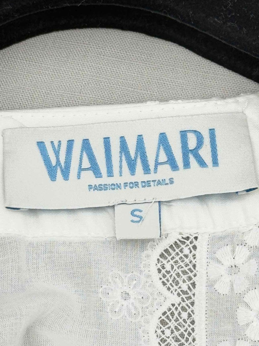 Pre - loved WAIMARI White Embroidered Size Small Midi Dress at Reems Closet