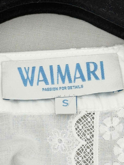 Pre - loved WAIMARI White Embroidered Size Small Midi Dress at Reems Closet