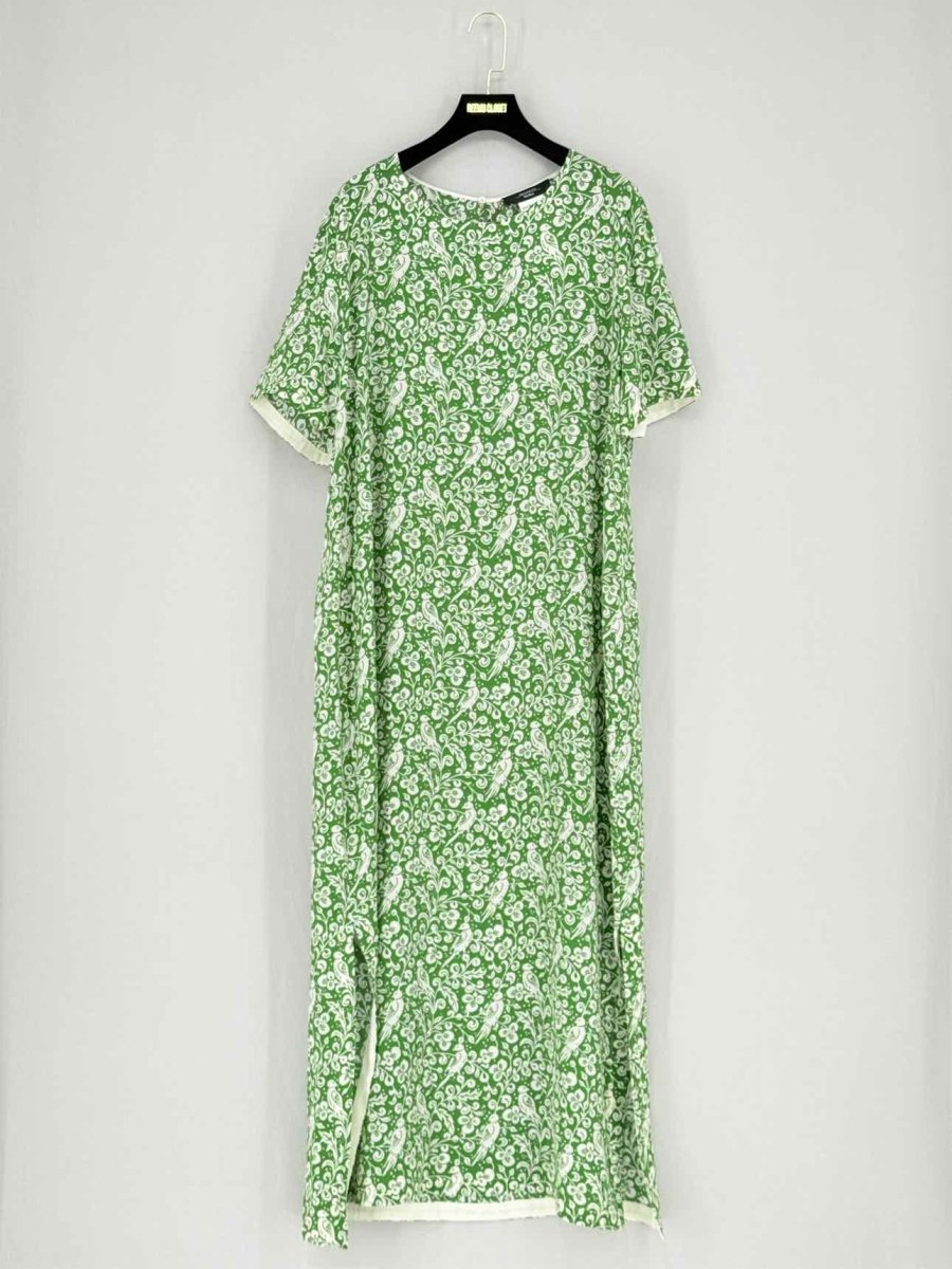 Pre - loved WEEKEND BY MAX MARA Beige & Green Size US 16 Midi Dress at Reems Closet