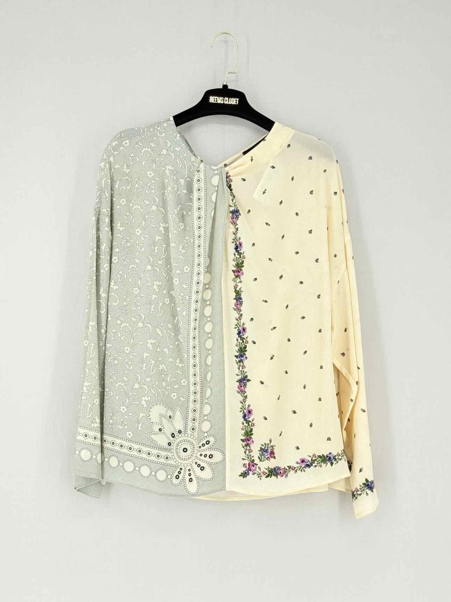 Pre - loved WEEKEND BY MAX MARA Cream Multicolor Size US 14 Blouse at Reems Closet