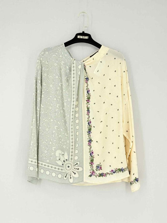Pre - loved WEEKEND BY MAX MARA Cream Multicolor Size US 14 Blouse at Reems Closet