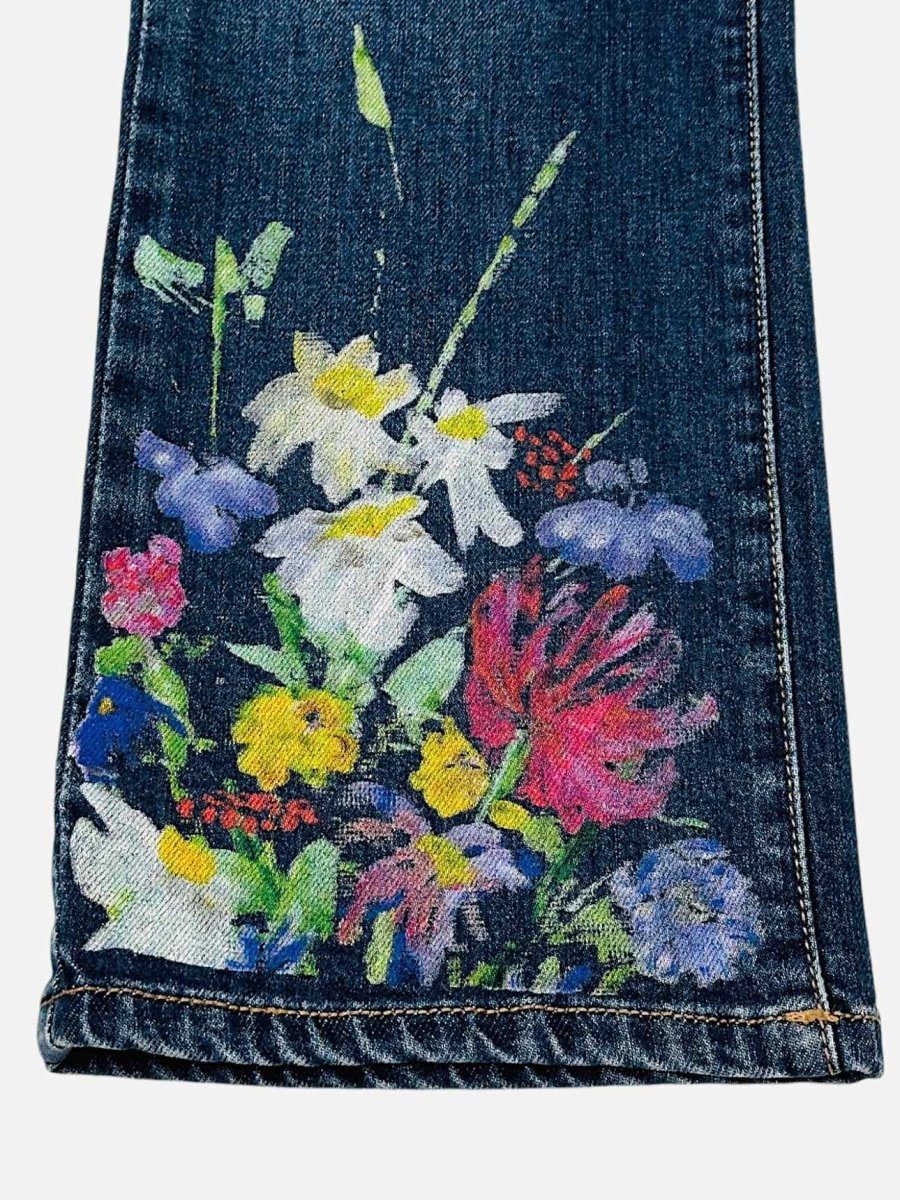 Pre - loved WEEKEND BY MAX MARA Dark Blue Floral Print Jeans at Reems Closet