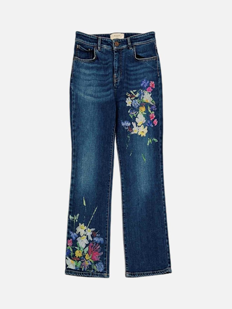 Pre - loved WEEKEND BY MAX MARA Dark Blue Floral Print Jeans at Reems Closet