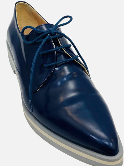 Pre-loved WEEKEND BY MAX MARA Pointed Toe Blue Brogues from Reems Closet