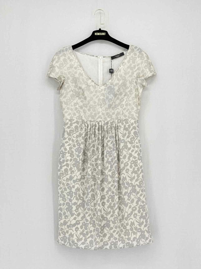 Pre - loved WEEKEND MAX MARA Beige & Grey Size US 6 Short Dress at Reems Closet