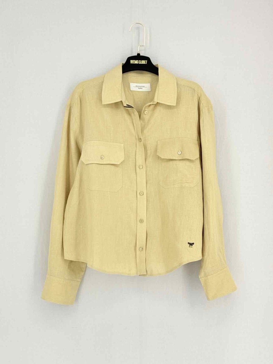 Pre - loved WEEKEND MAX MARA Beige Size US 10 Shirt at Reems Closet