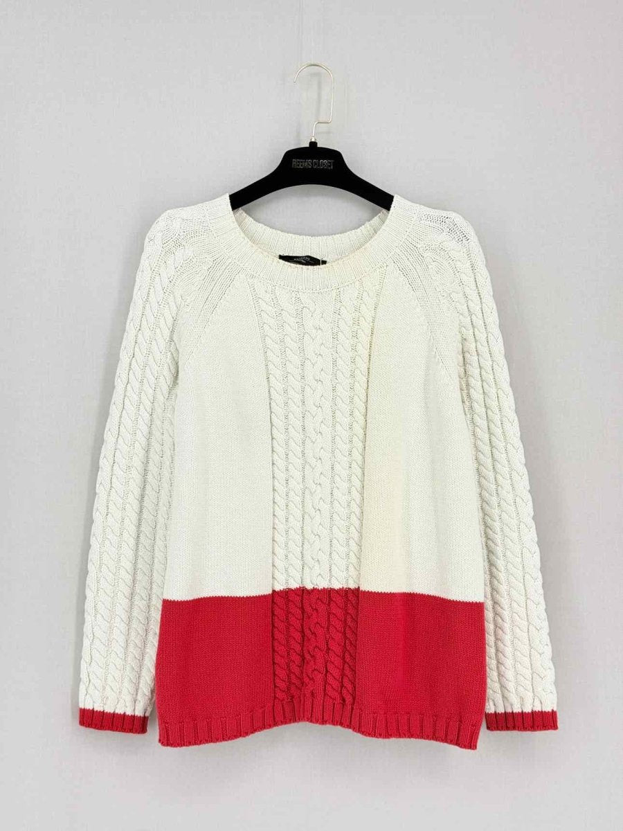 Pre-loved WEEKEND MAX MARA Beige w/ Red Size Medium Twinset at Reems Closet