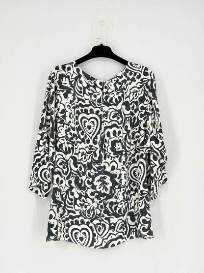 Pre - loved WEEKEND MAX MARA Black & White Size US 14 Blouse at Reems Closet