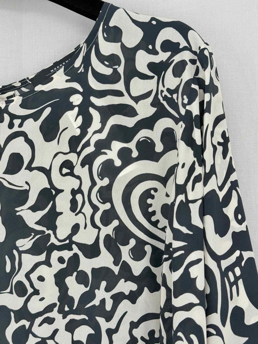 Pre - loved WEEKEND MAX MARA Black & White Size US 14 Blouse at Reems Closet