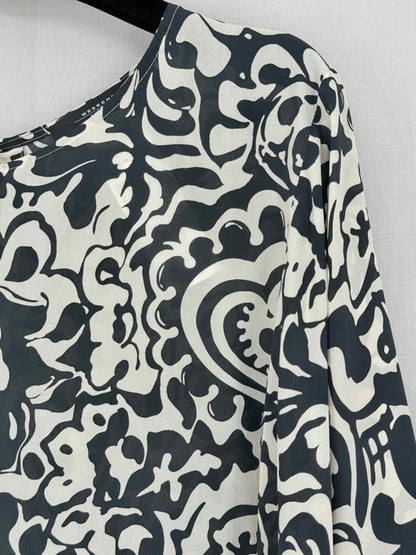 Pre - loved WEEKEND MAX MARA Black & White Size US 14 Blouse at Reems Closet