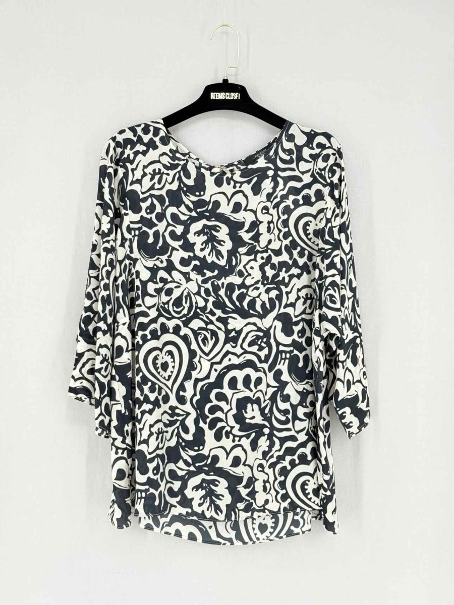 Pre - loved WEEKEND MAX MARA Black & White Size US 14 Blouse at Reems Closet