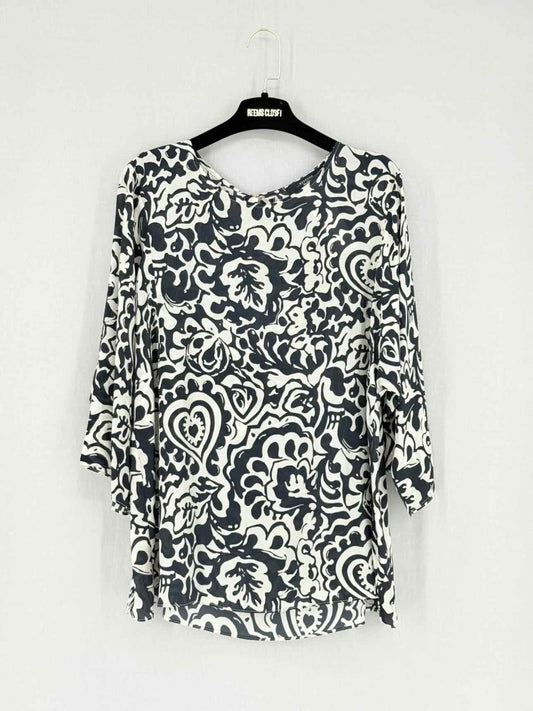 Pre - loved WEEKEND MAX MARA Black & White Size US 14 Blouse at Reems Closet