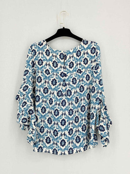 Pre - loved WEEKEND MAX MARA Blue Multicolor Size US 10 Top at Reems Closet