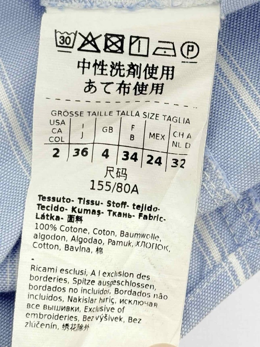 Pre - loved WEEKEND MAX MARA Blue & White Striped Size US 2 Shirt at Reems Closet