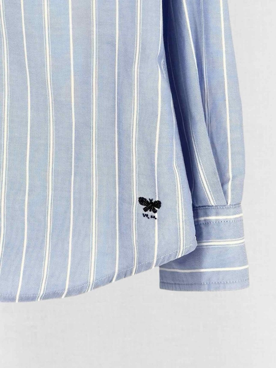 Pre - loved WEEKEND MAX MARA Blue & White Striped Size US 2 Shirt at Reems Closet