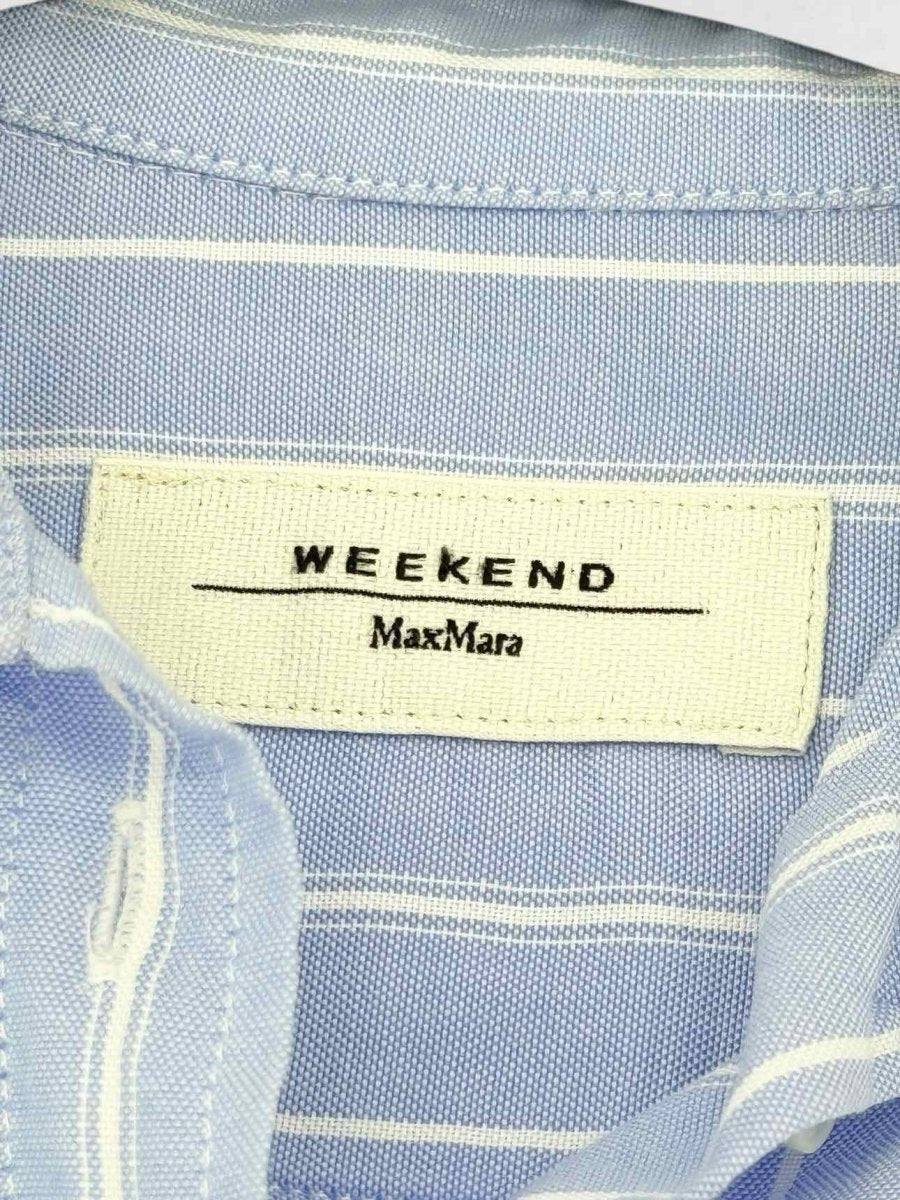 Pre - loved WEEKEND MAX MARA Blue & White Striped Size US 2 Shirt at Reems Closet