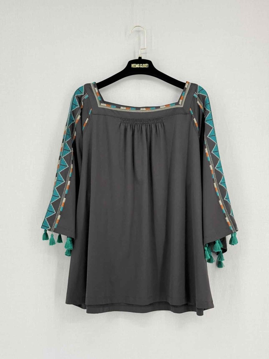 Pre - loved WEEKEND MAX MARA Boho Dark Grey Size XLarge Blouse at Reems Closet