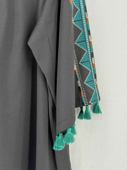 Pre - loved WEEKEND MAX MARA Boho Dark Grey Size XLarge Blouse at Reems Closet
