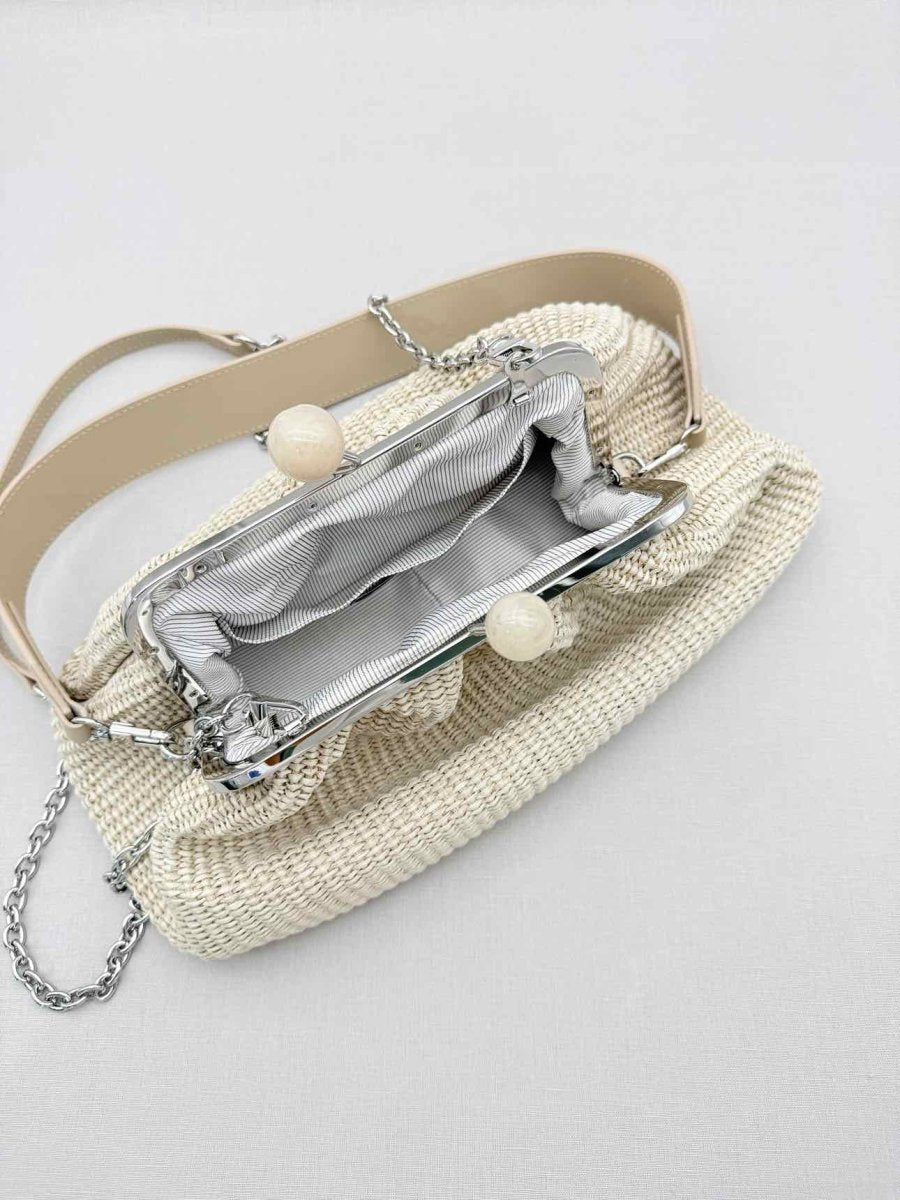 Pre-loved WEEKEND MAX MARA Pasticcino Beige Clutch at Reems Closet