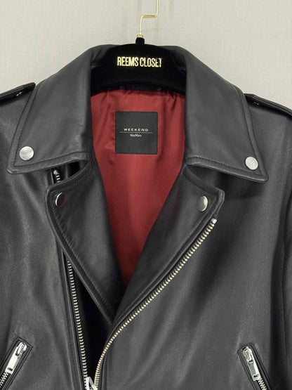 Pre - loved WEEKEND MAX MARA Tivoli Black Size US 6 Jacket at Reems Closet