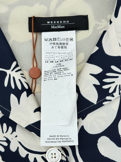 Pre - loved WEEKEND Navy & White Floral Size US 12 Midi Dress at Reems Closet