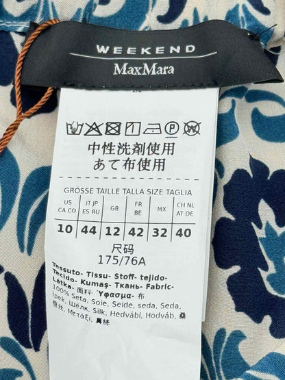 Pre - loved WEEKEND White & Blue Print Size US 10 Pants at Reems Closet