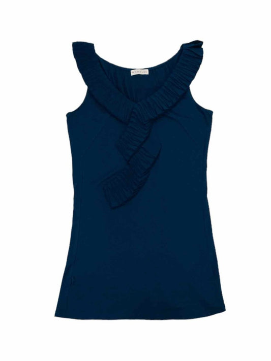 Pre-loved WHISTLES Navy Blue Frilled Trim Top from Reems Closet