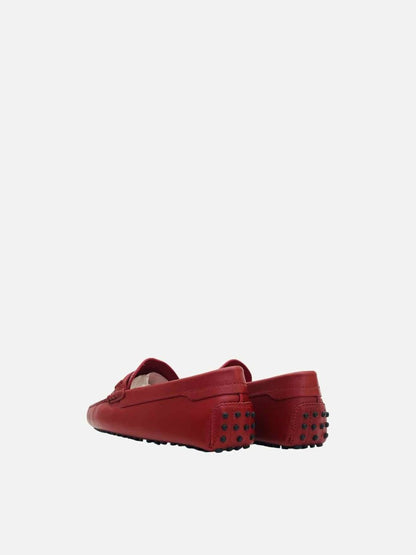 Pre - loved TOD'S Penny Red Loafers at Reems Closet