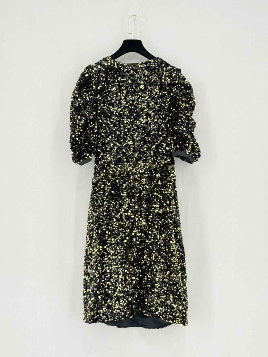 Pre - loved YAS Black & Gold Size Medium Short Dress at Reems Closet