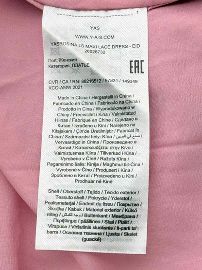 Pre-loved YAS Pale Pink Floral Size Medium Long Dress at Reems Closet