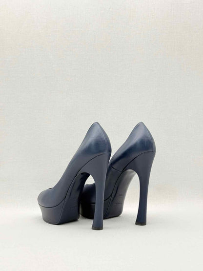 Pre-loved YSL Navy Blue Size EU 39.5 Pumps at Reems Closet