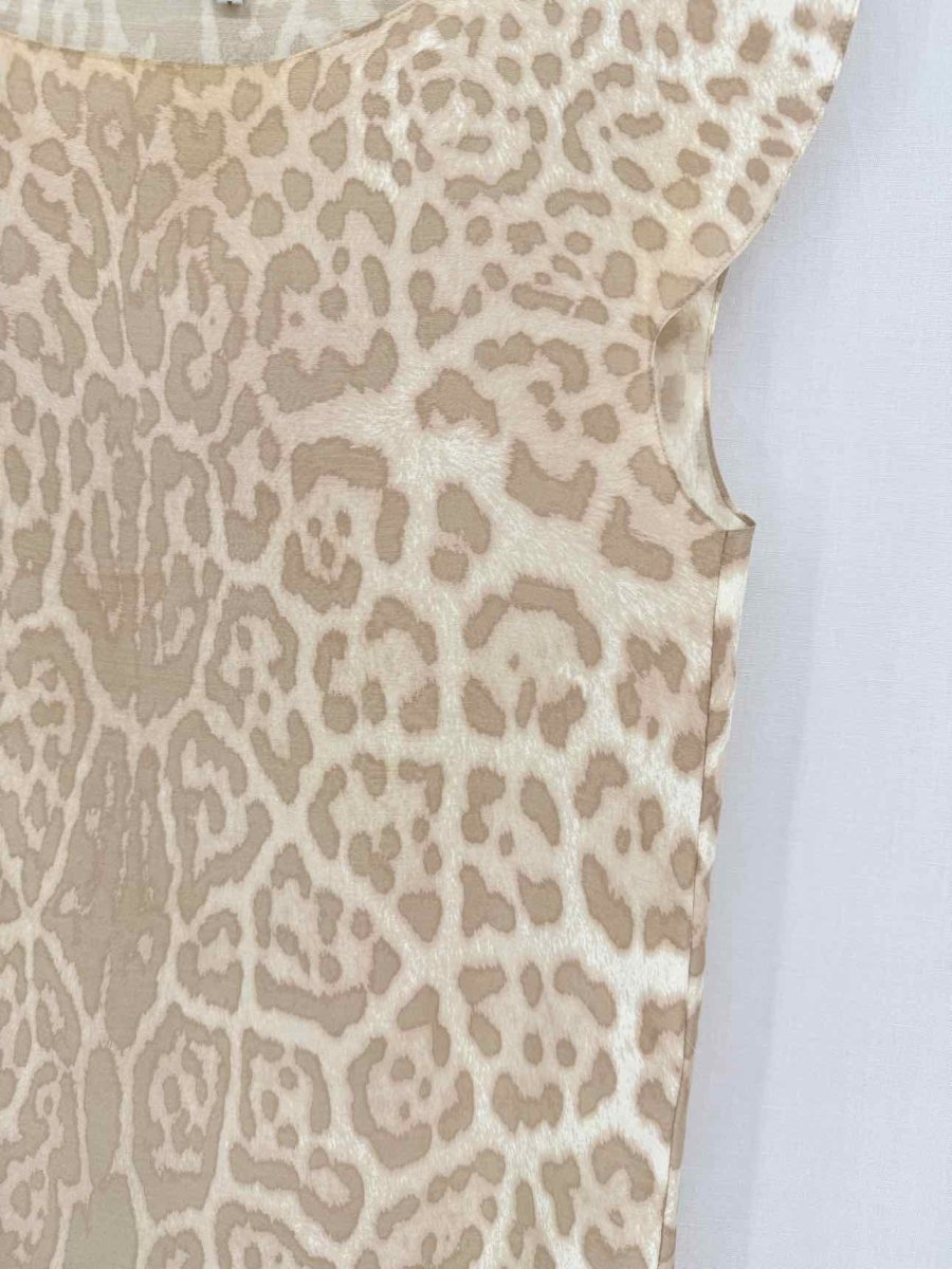 Pre - loved YVES SAINT LAURENT Beige Print Size US 2 Top at Reems Closet