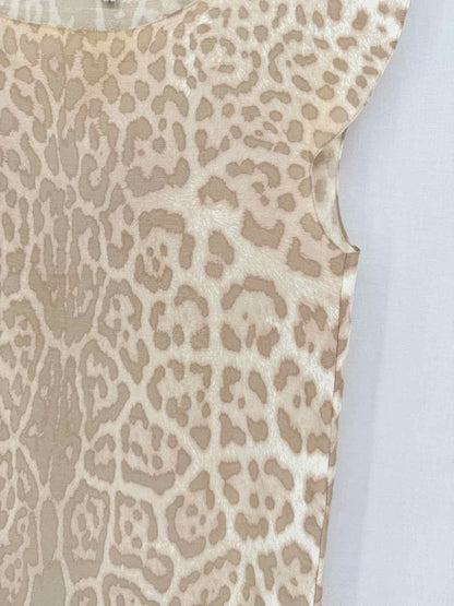 Pre - loved YVES SAINT LAURENT Beige Print Size US 2 Top at Reems Closet