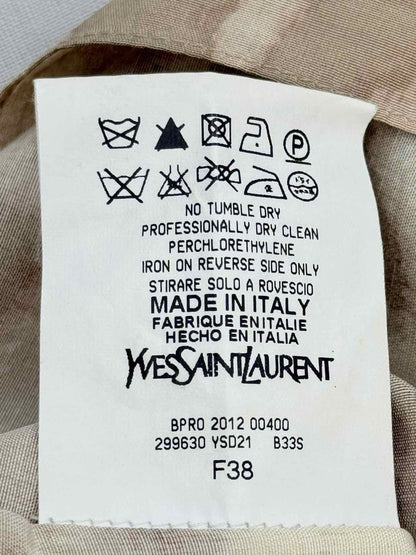 Pre - loved YVES SAINT LAURENT Beige Print Size US 2 Top at Reems Closet