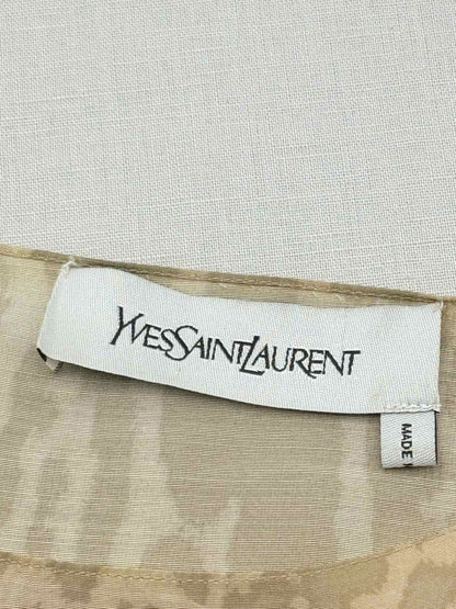 Pre - loved YVES SAINT LAURENT Beige Print Size US 2 Top at Reems Closet