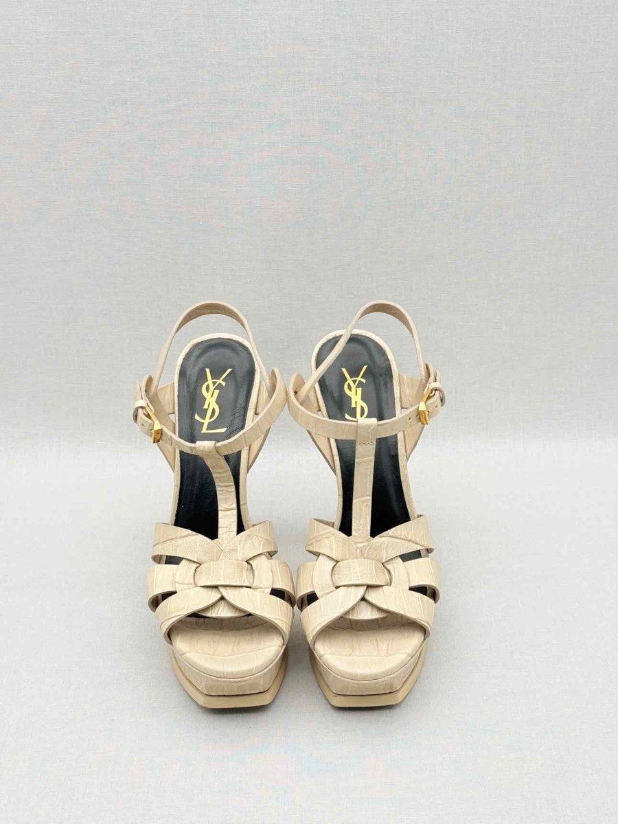 Pre - loved YVES SAINT LAURENT Beige Size EU 39 Heeled Shoes at Reems Closet