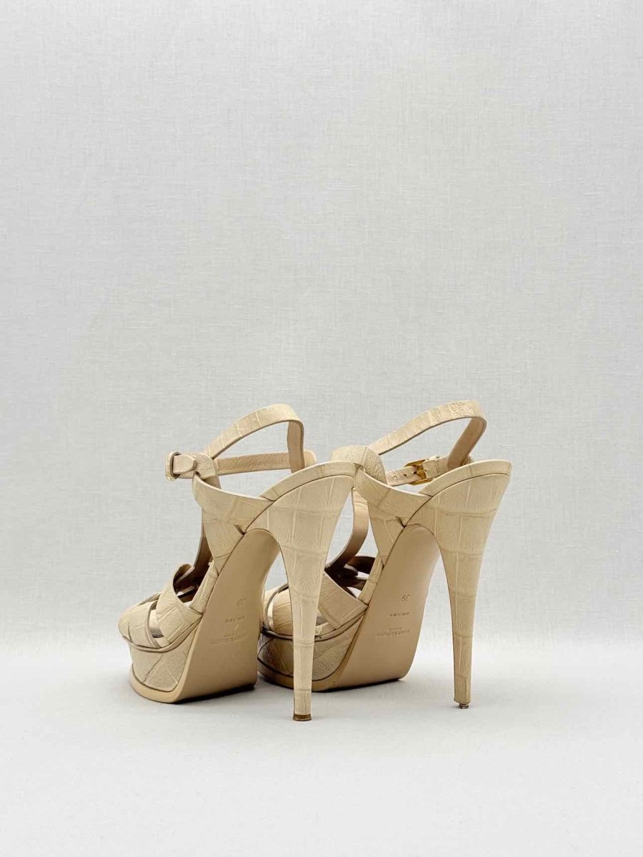 Pre - loved YVES SAINT LAURENT Beige Size EU 39 Heeled Shoes at Reems Closet