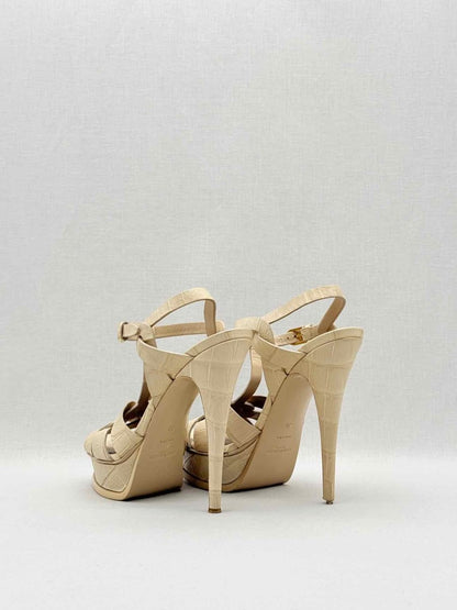 Pre - loved YVES SAINT LAURENT Beige Size EU 39 Heeled Shoes at Reems Closet