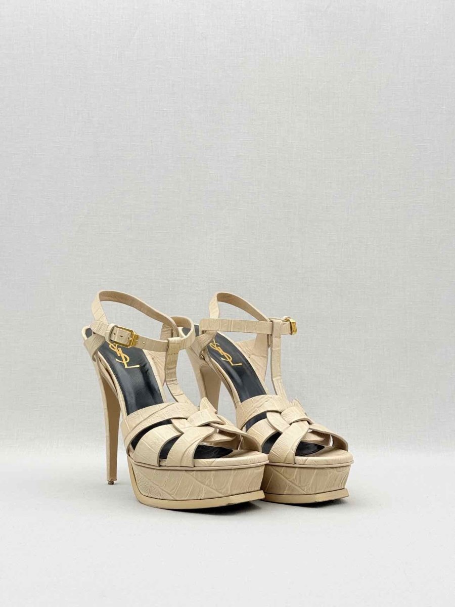 Pre - loved YVES SAINT LAURENT Beige Size EU 39 Heeled Shoes at Reems Closet